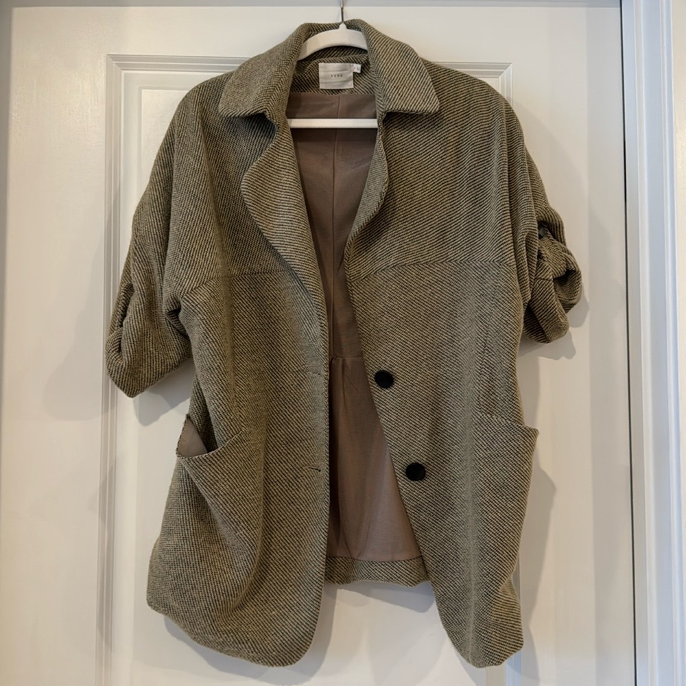 Trendy LUSH Quarter Sleeve Tweed-like Jacket Small